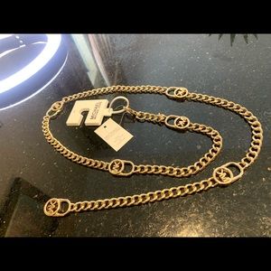 NWT Michael Kors Designer MK Gold Chain Belt S / M